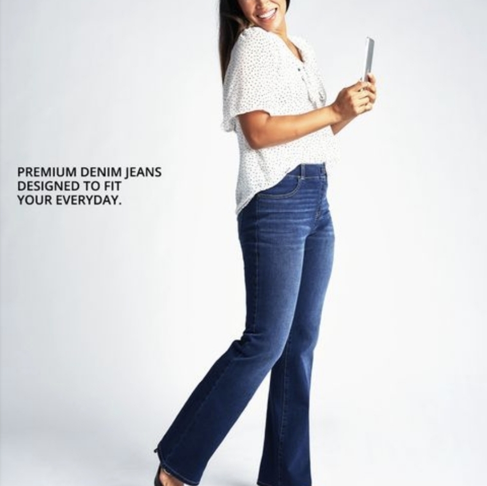 Betabrand Bootcut Denim. Size large.